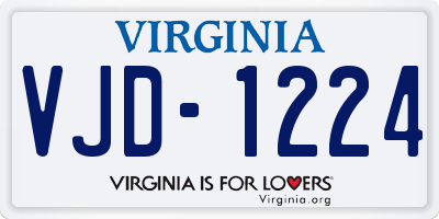 VA license plate VJD1224