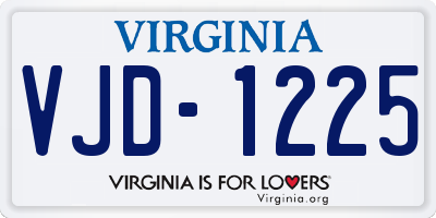 VA license plate VJD1225