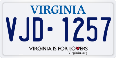 VA license plate VJD1257