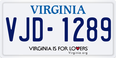 VA license plate VJD1289