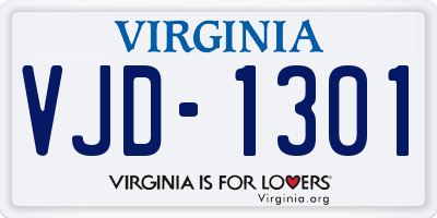 VA license plate VJD1301