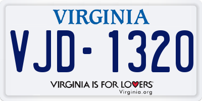 VA license plate VJD1320