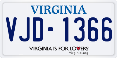 VA license plate VJD1366