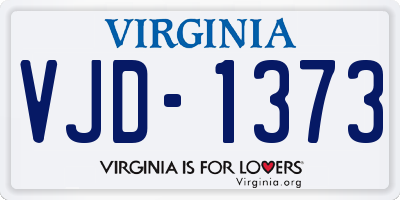 VA license plate VJD1373