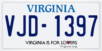 VA license plate VJD1397