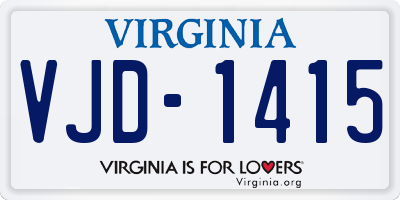 VA license plate VJD1415
