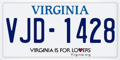 VA license plate VJD1428