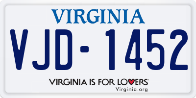 VA license plate VJD1452