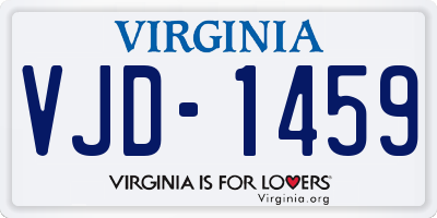 VA license plate VJD1459