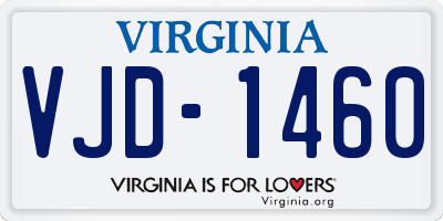 VA license plate VJD1460
