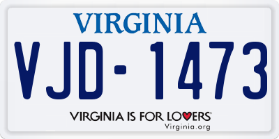 VA license plate VJD1473