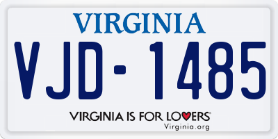 VA license plate VJD1485