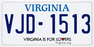 VA license plate VJD1513