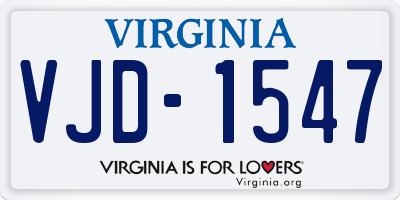 VA license plate VJD1547