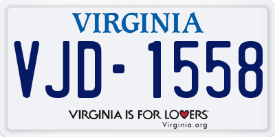 VA license plate VJD1558