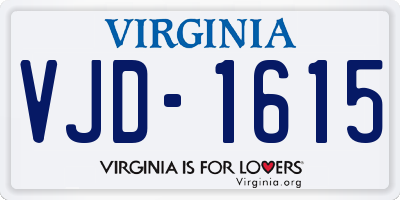 VA license plate VJD1615