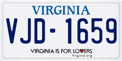 VA license plate VJD1659
