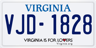 VA license plate VJD1828