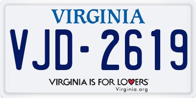 VA license plate VJD2619