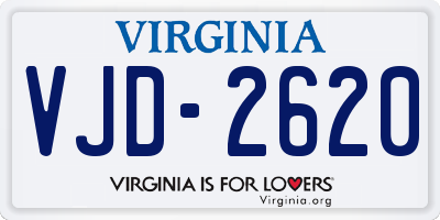 VA license plate VJD2620