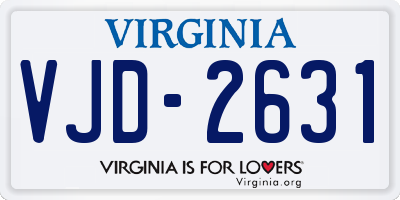 VA license plate VJD2631