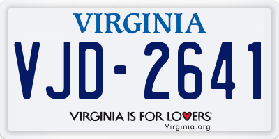 VA license plate VJD2641
