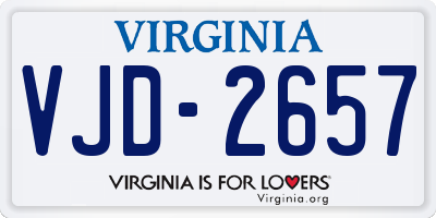 VA license plate VJD2657