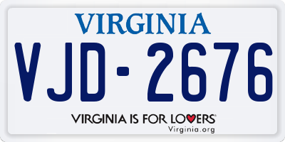 VA license plate VJD2676