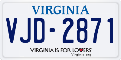 VA license plate VJD2871
