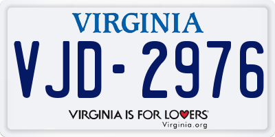 VA license plate VJD2976