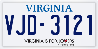 VA license plate VJD3121