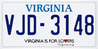 VA license plate VJD3148