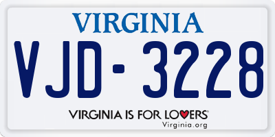 VA license plate VJD3228