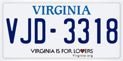 VA license plate VJD3318
