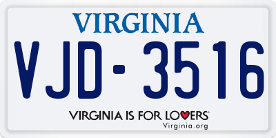 VA license plate VJD3516