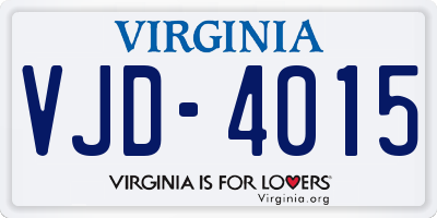 VA license plate VJD4015
