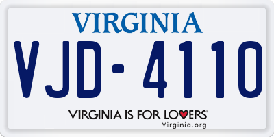 VA license plate VJD4110