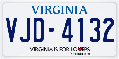 VA license plate VJD4132