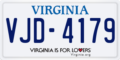 VA license plate VJD4179