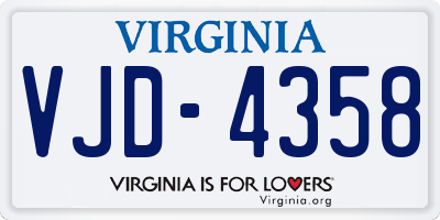 VA license plate VJD4358