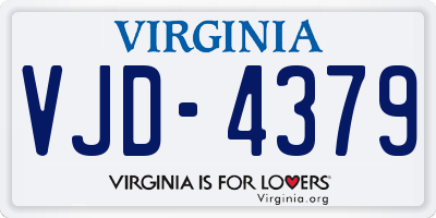 VA license plate VJD4379