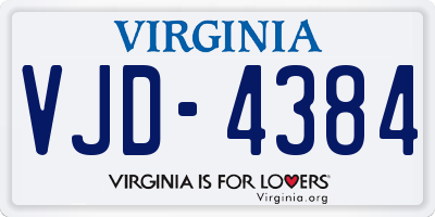 VA license plate VJD4384