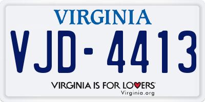 VA license plate VJD4413