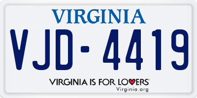 VA license plate VJD4419
