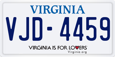 VA license plate VJD4459