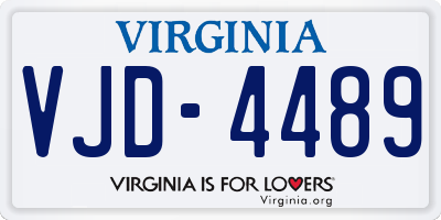 VA license plate VJD4489