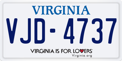 VA license plate VJD4737