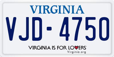 VA license plate VJD4750