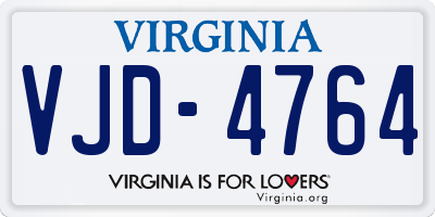 VA license plate VJD4764