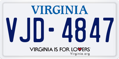 VA license plate VJD4847